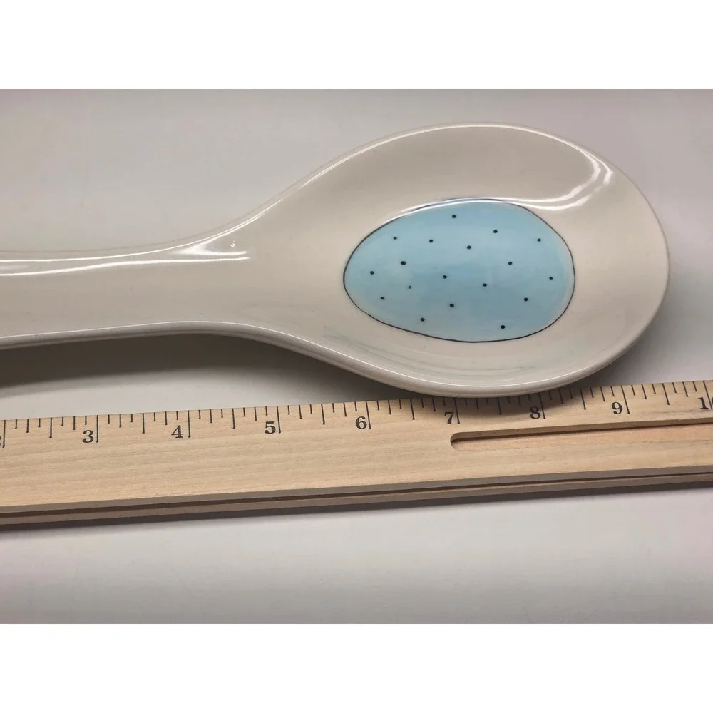 Rae Dunn REST‎ Spoon Rest Blue Spotted Egg Artisan Collection by Magenta Ceramic